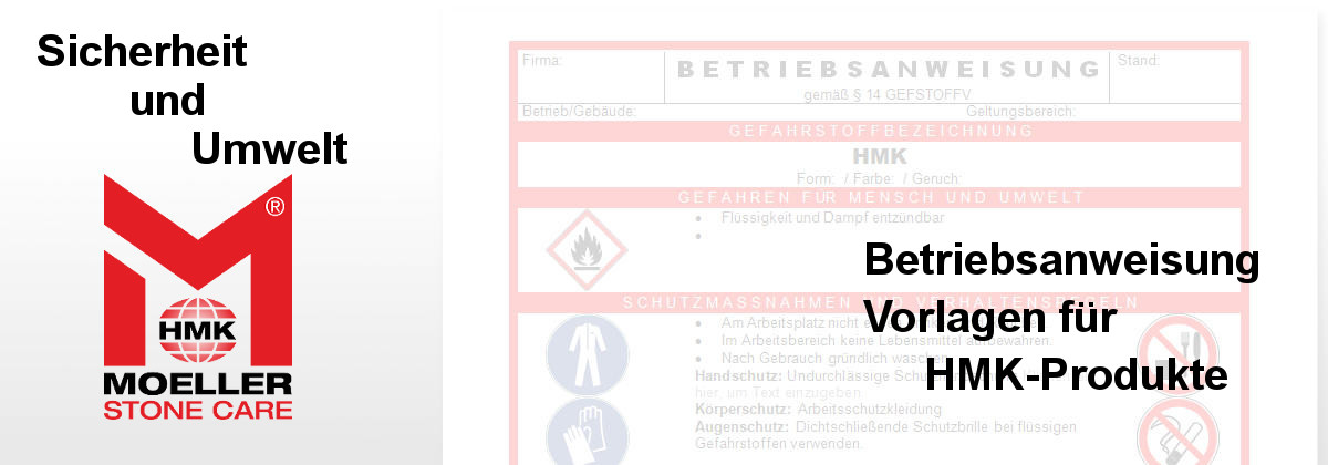 Betriebsanweisung für Steinpflegemittel